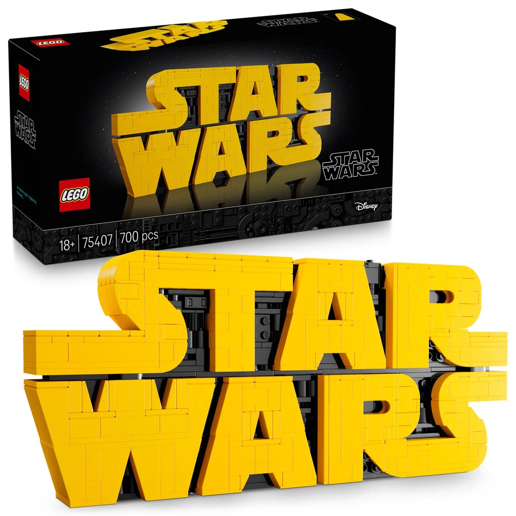 Star Wars logo in mattoncini Lego
