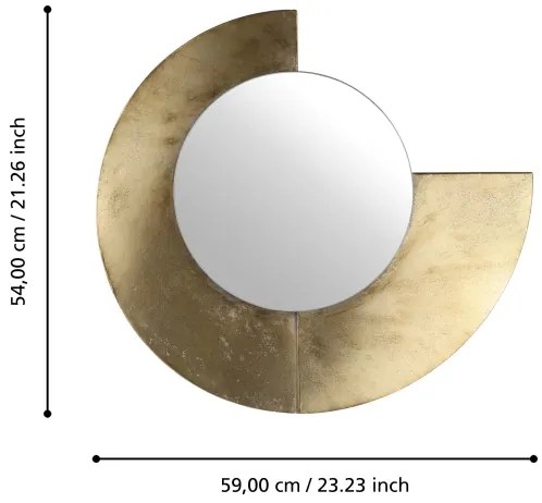 Eglo 425078 - Specchio da parete TOAMASINA 54x59 cm, finitura oro