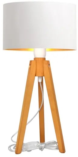 Lampada da tavolo ALBA 1xE27/15W/230V bianco/oro/quercia
