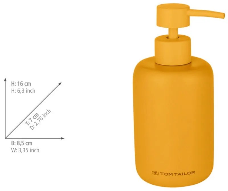 Dispenser per sapone in poliresina color senape 325 ml Tom Tailor T-Color Bath – Wenko