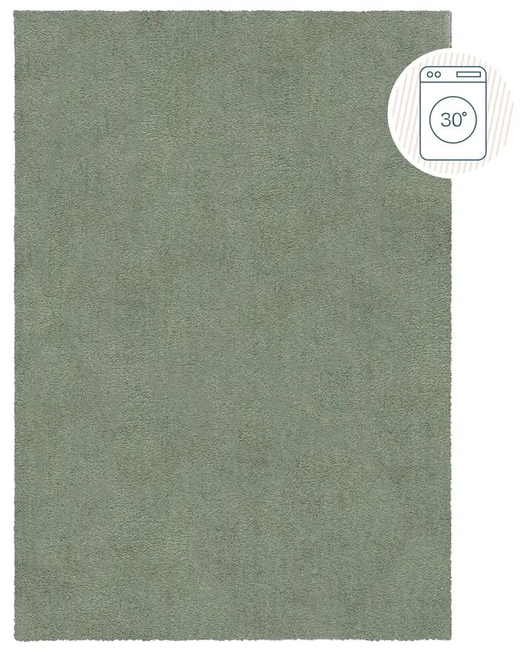 Tappeto verde lavabile in fibra riciclata 120x170 cm Fluffy - Flair Rugs