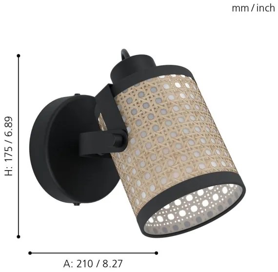 Eglo 43493 - Applique RUSCOMB 1xE27/10W/230V