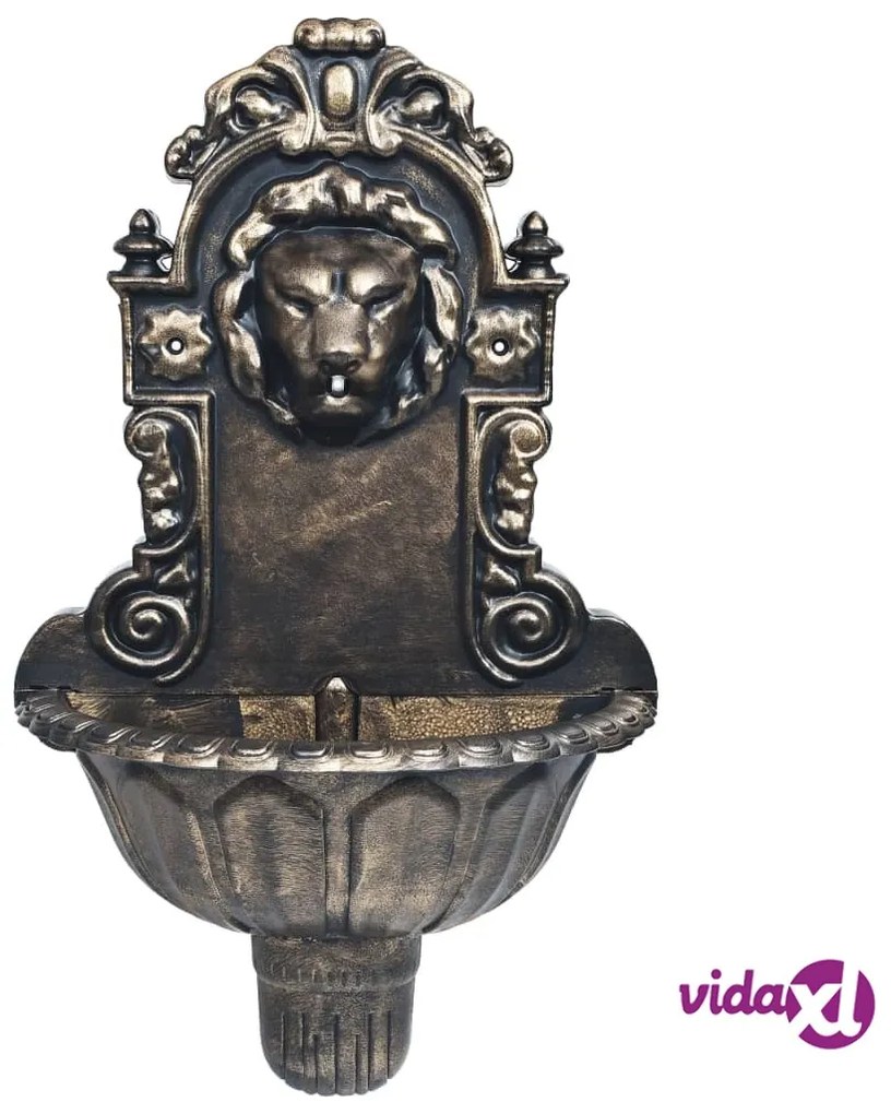 vidaXL Fontana a Muro Design a Testa di Leone Bronzo
