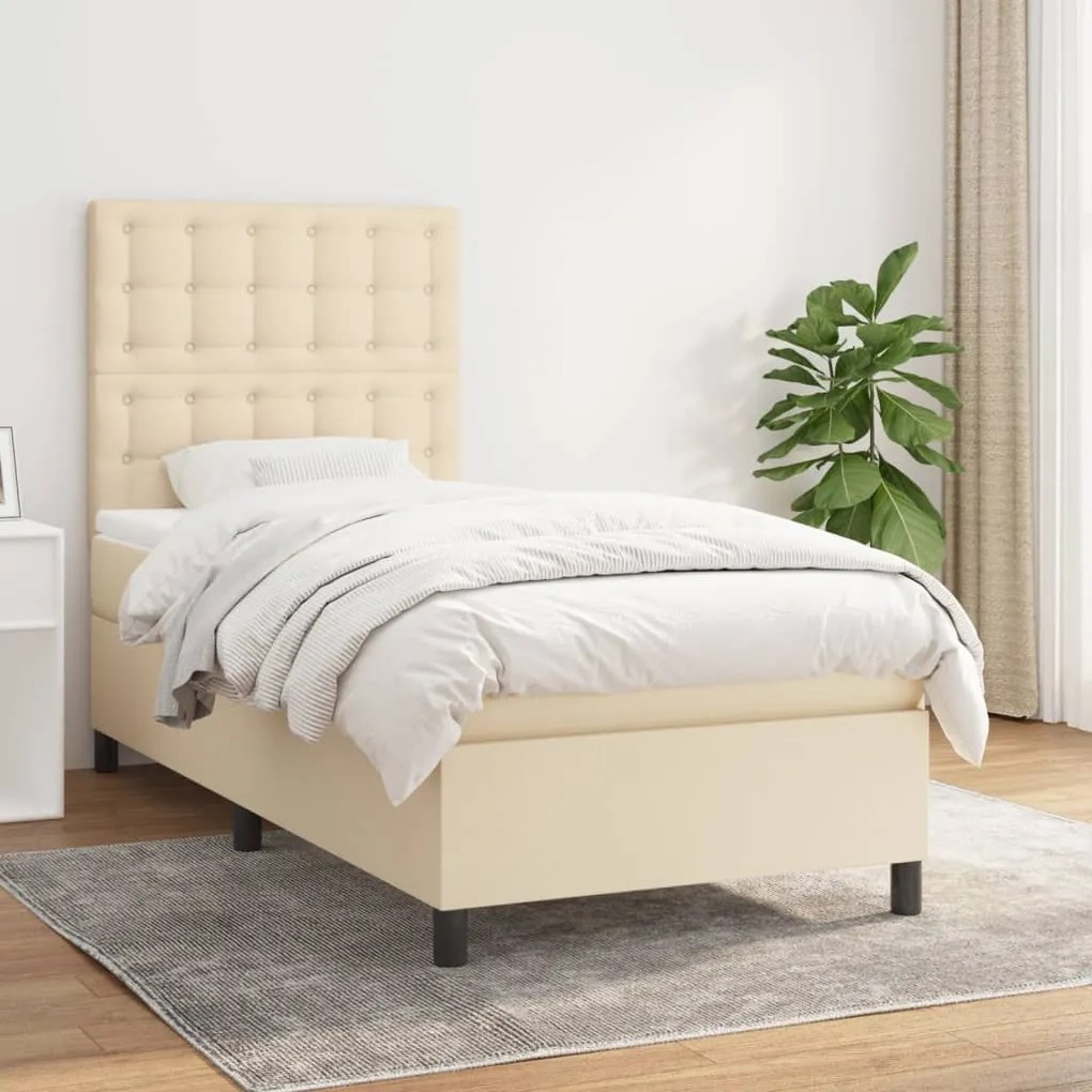 Giroletto A Molle Con Materasso Crema 90x200 Cm İntessuto /