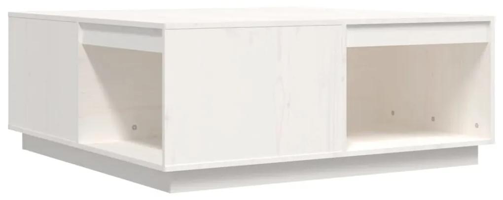 Tavolino da salotto bianco100x101x40,5cm legno massello di pino