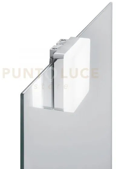 Applique led diva cromo quadrato 4w 460lm 3000k ip44 7,5x7,5x3,4cm