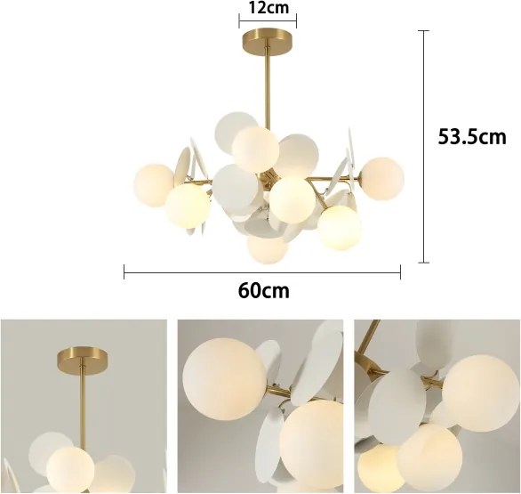 Brilagi - Lampadario a stelo BALMO 8xG9/9W/230V Ø 60 cm oro/bianco
