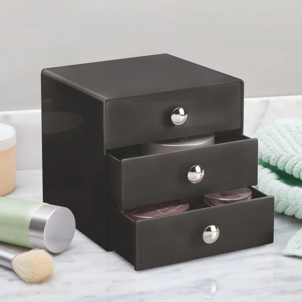 Organizzatore a tre cassetti nero - iDesign