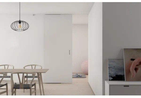 Lampadario a sospensione con filo CORRINI 1xE27/60W/230V diametro 34 cm nero/limpido