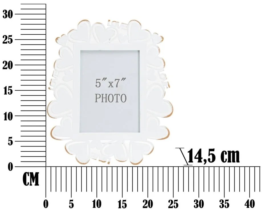 Portafoto in metallo bianco, 25 x 27,7 cm - Mauro Ferretti