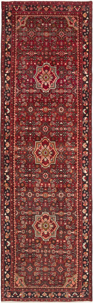 Hamedan Tappeto persiano 390x120 Rosso (Iran) Annodato A Mano