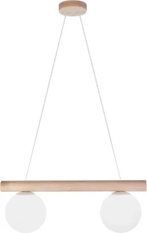 Lampadario a cavo WOODSTOCK 2xE27/15W/230V legno/crema