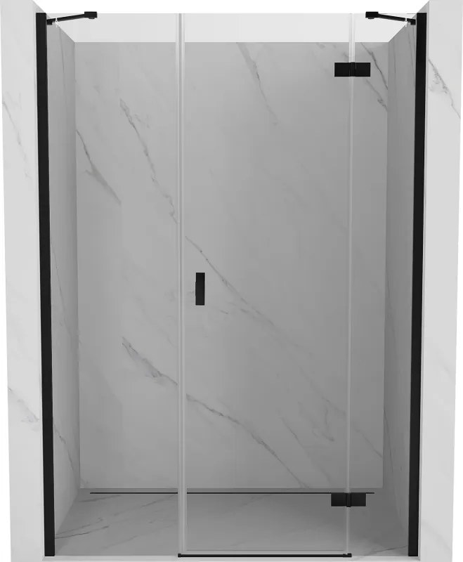 Mexen Mist-H porta doccia battente destra 145 cm, trasparente, nero - 8A5-145-001-70-00-P