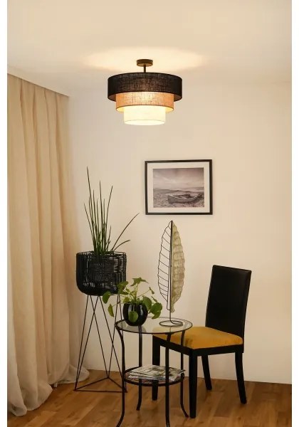 Brilagi -Lampadario a plafone ASPEN LUNETA 1xE27/15W/230V diametro 45 nero/beige/color crema