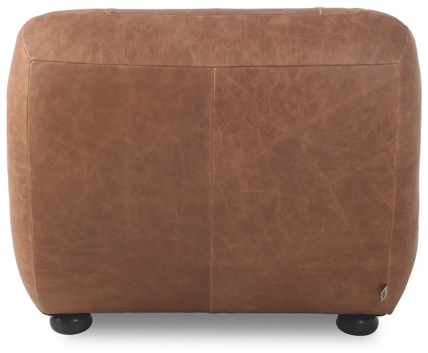 Poltrona marrone cognac con rivestimento in pelle Wyatt – Dutchbone