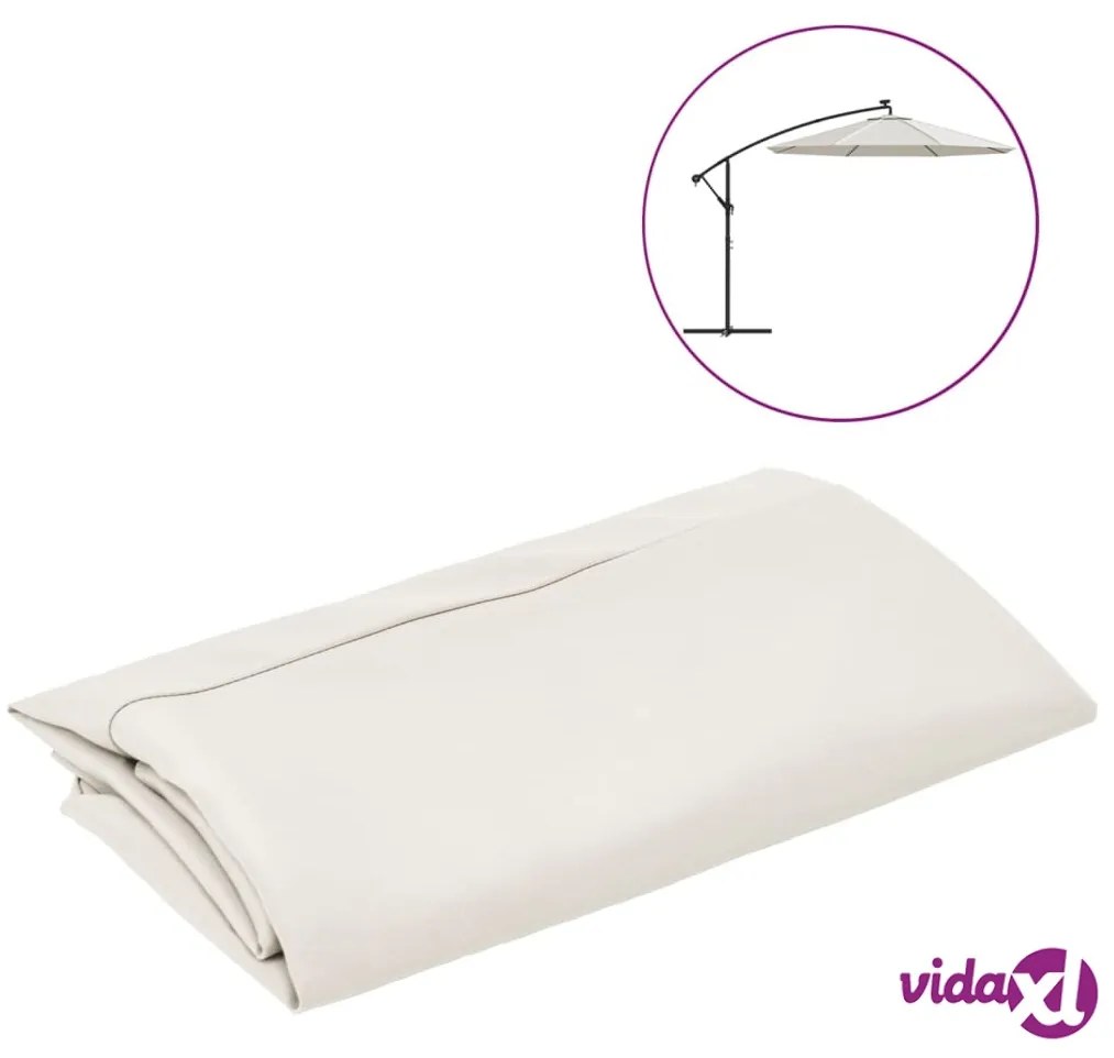 vidaXL Telo di Ricambio per Ombrellone Bianco Sabbia 350 cm