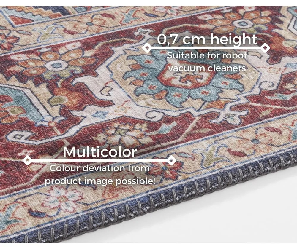 Tappeto blu scuro-rosso , 80 x 150 cm Sylla - Nouristan