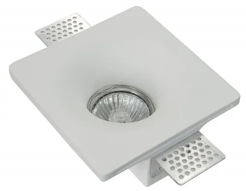 Portafaretto GU10 e MR16 in Gesso Pitturabile Quadrato Ø120x120 mm Materiale Gesso