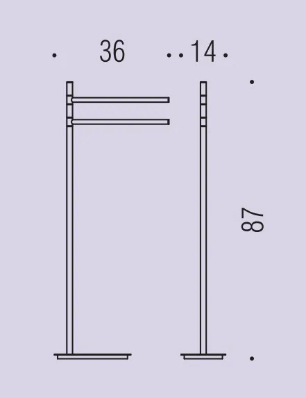 Colombo Design Square B99010 portasciugamani doppio a pavimento Nero Opaco