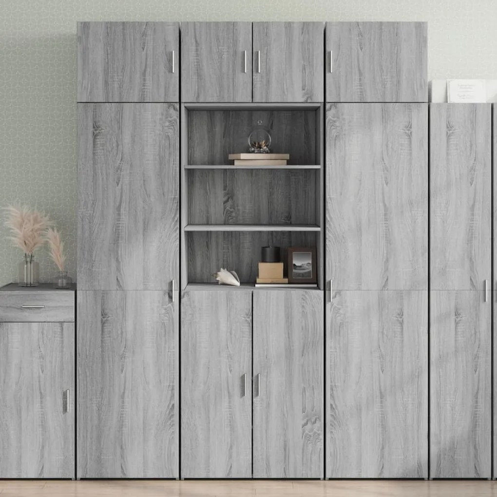 Credenza Grigio Sonoma 70x42,5x185 Cm İn Legno Multistrato /
