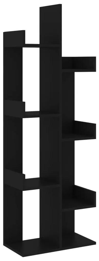 Libreria nera 48x25,5x140 cm in legno multistrato