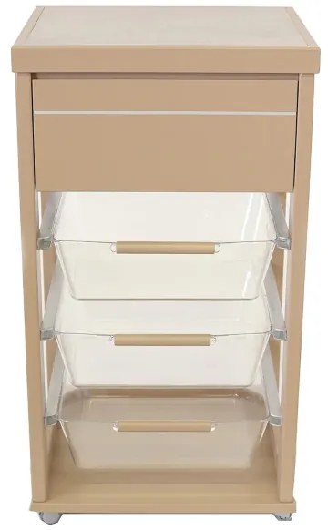 Carrello in legno Tortora con cesti portafrutta in policarbonato LANDHELL