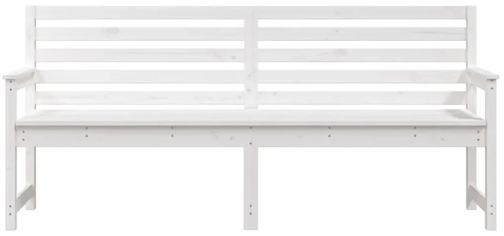 Panca da giardino bianca 203,5x48x91,5cm legno massello di pino