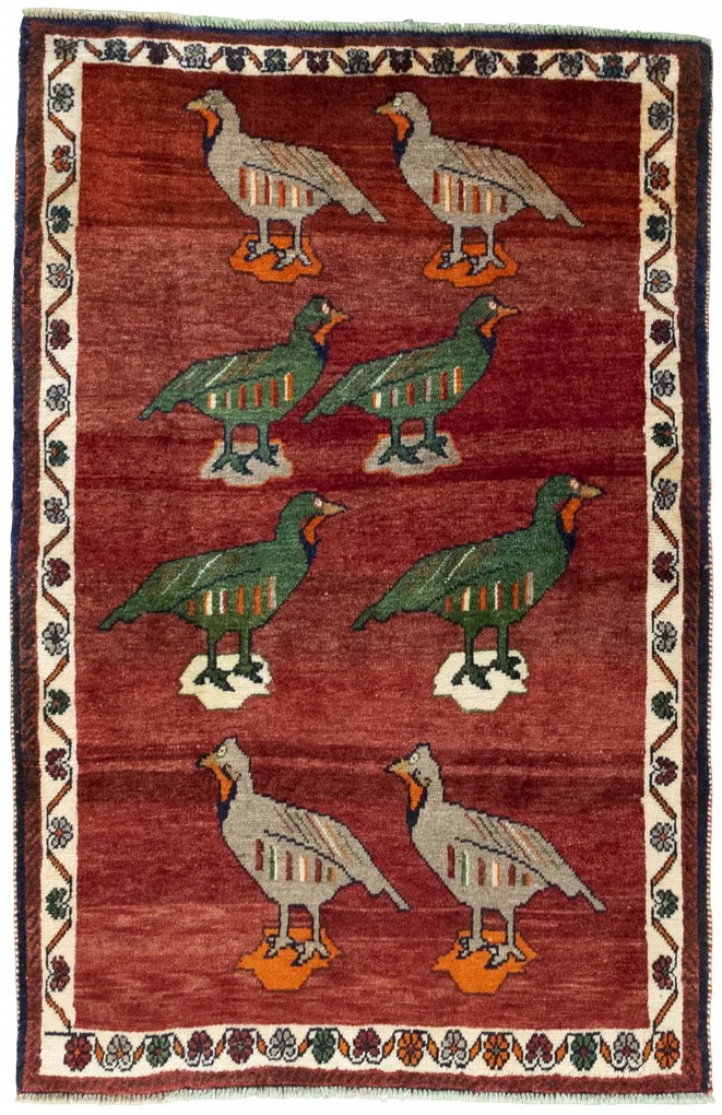 Gabbeh Tappeto persiano 160x110 Rosso (Iran) Annodato A Mano