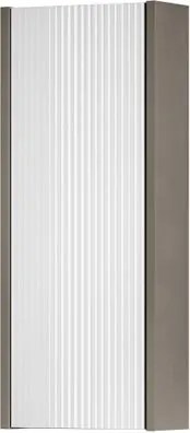 Pensile bagno Niwa cannettato laccato opaco grigio carbone con vetro bianco, 1 anta reversibile P17 x L30 x H78.5 cm