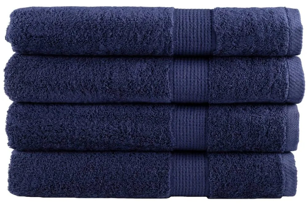 Asciugamani Per Sauna Solund 4 Pz Blu Navy 80x200cm 600gsm /