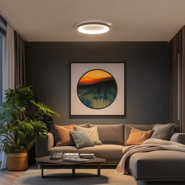 Brilagi - Lampada da soffitto dimmerabile LED FALCON SLIM LED/42W/230V Ø 50 cm nero + telecomando