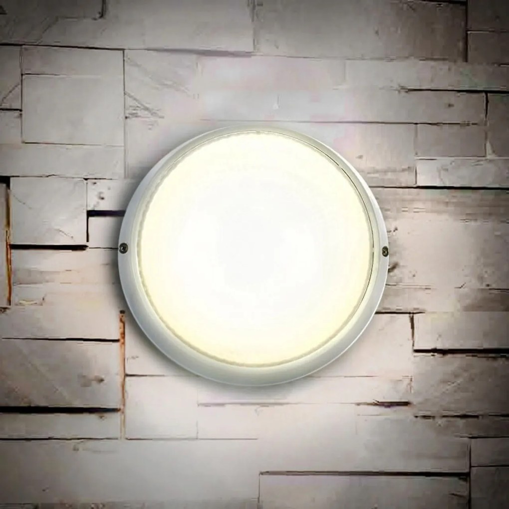 Plafoniera E27 IP54 Bianca Ø258mm Colore Bianco