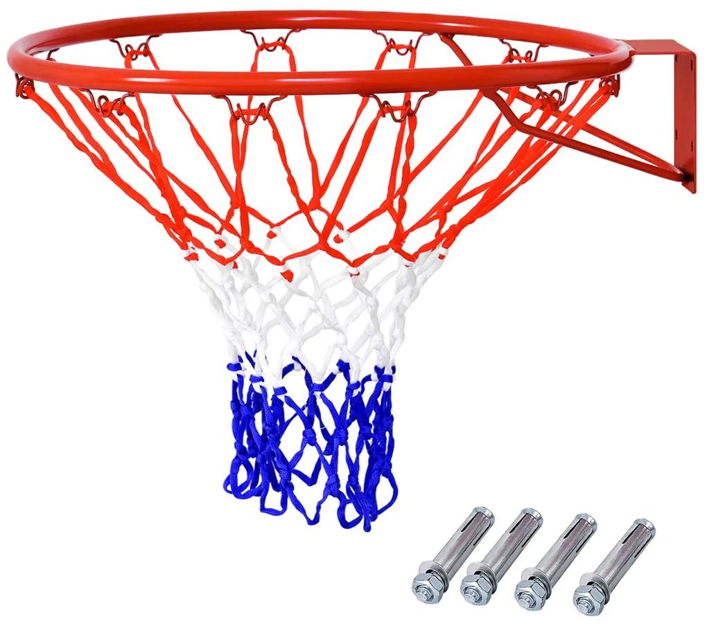 Costway Anello da basket da esterno a rete montato al muro, Anello da basket con rete resistente alle intemperie