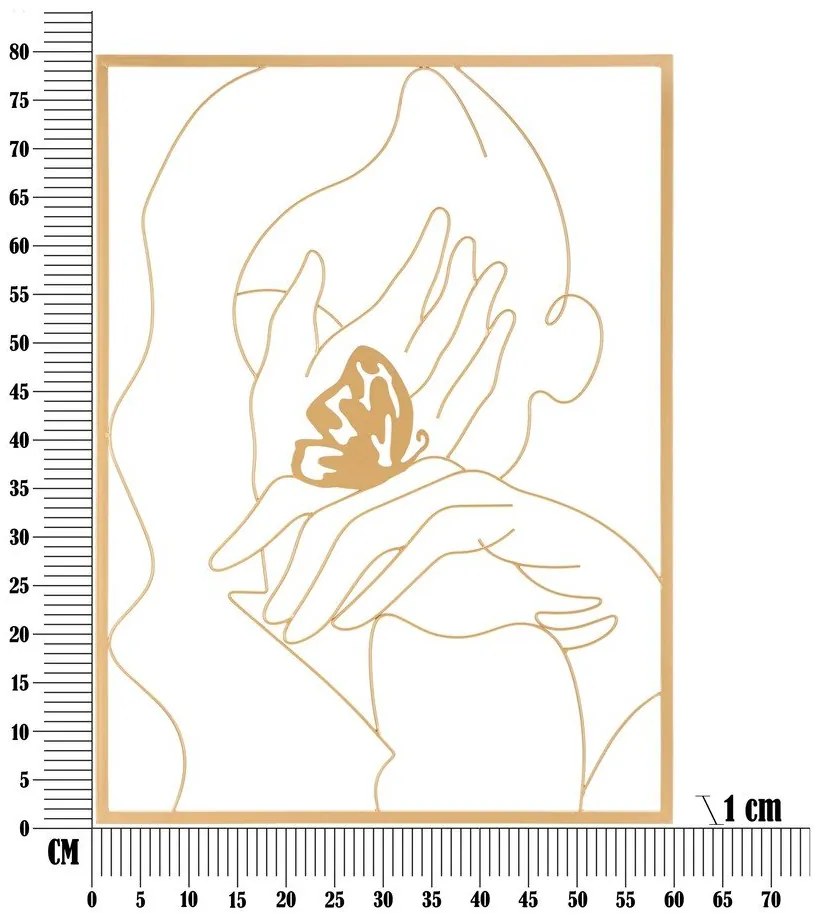 Decorazione murale in metallo 60x80 cm Hands on Face - Mauro Ferretti
