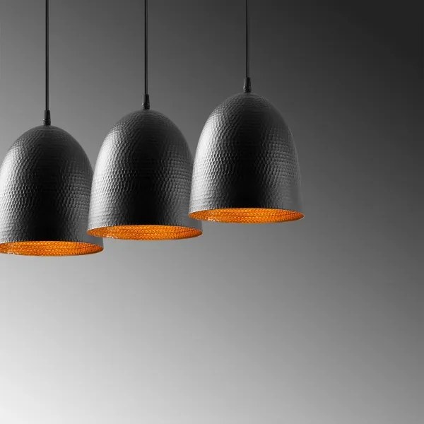 Lampadario a sospensione su cavo TATTOO 3xE27/40W/230V nero