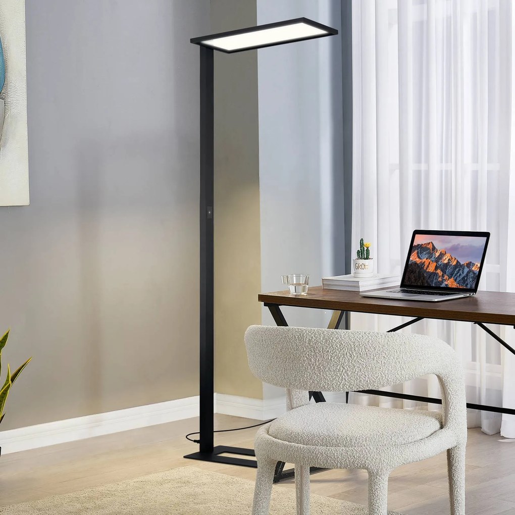 Prios Lampada da terra per ufficio Taronis, nera, 195 cm, dimmerabile Taronis PRIOS,, Nero, Studio / Ufficio, Alluminio, Moderno