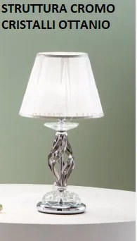Lume piccolo 1306 1 luce ottanio e cromo attacco e14 h.30+19cm