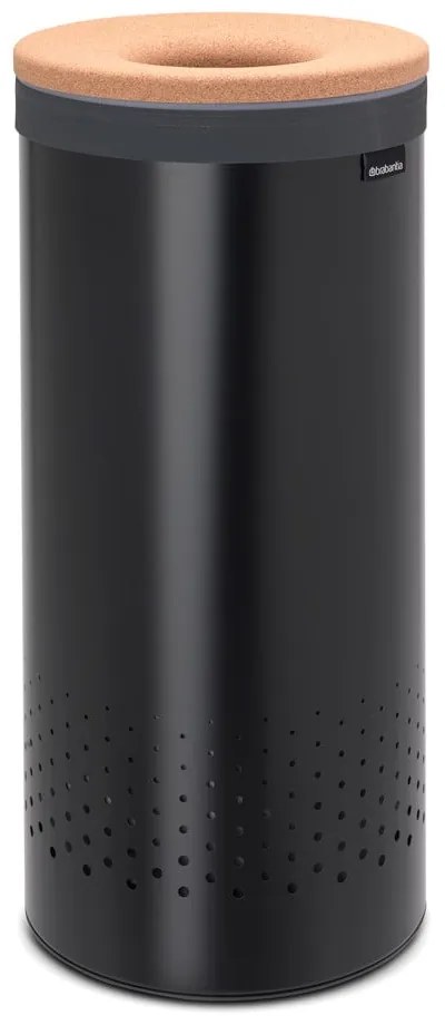 Cesto portabiancheria in metallo nero opaco 35 L - Brabantia