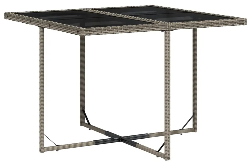 Set da pranzo da giardino 5 pz con cuscini in polyrattan grigio