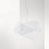 Lampadario Contemporaneo Agnese Metallo Finitura Cromo 2 Luci E27 53Cm