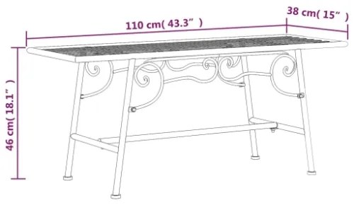 Panchina per Albero 110 cm Nera in Acciaio