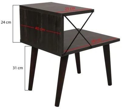 Comodino CROSS 55x50 cm marrone