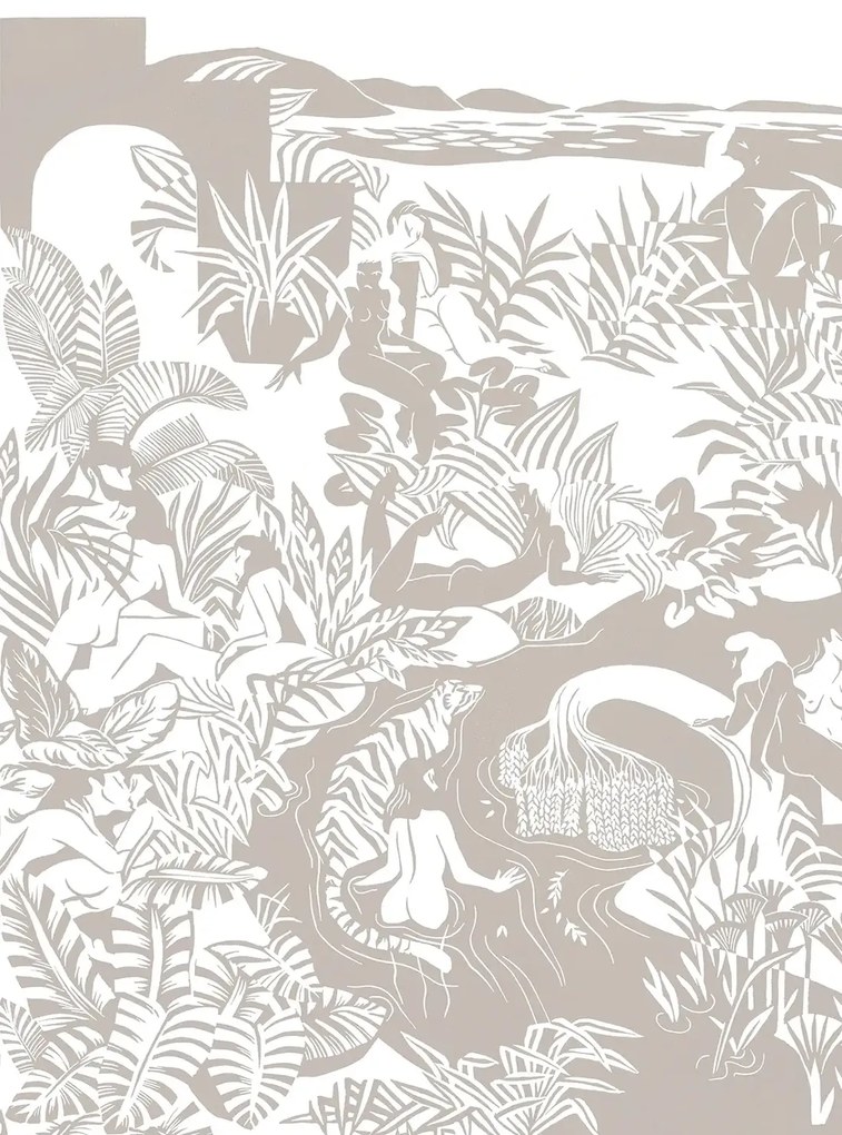 Isidore Leroy Carta da parati panoramica Eternelles Beige - A 1/2/3