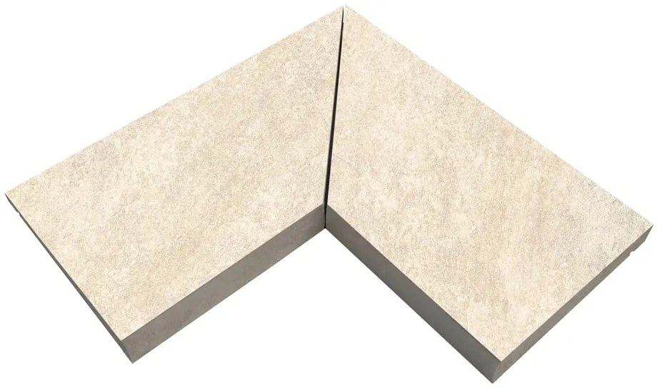 Bordo per piscina in gres porcellanato ECODADO+ Gradone Gres Est. dx-sx beige 30x60x2 L 60 x H 60 cm, Sp 20 mm