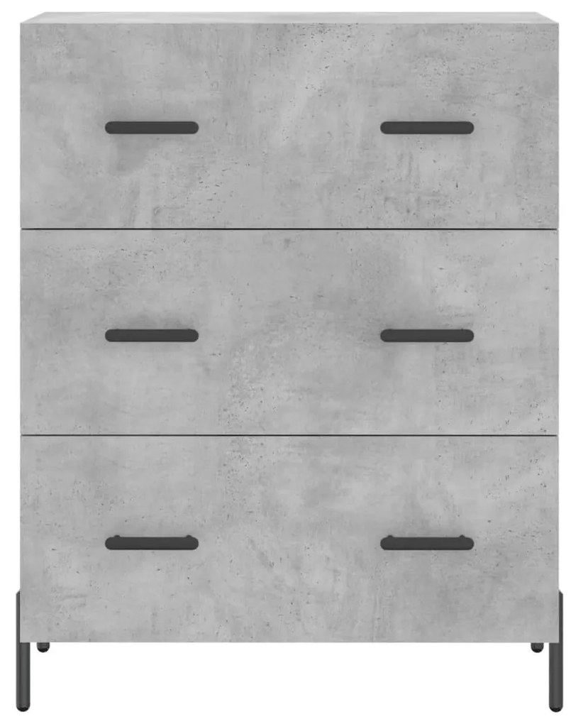 Credenza grigio cemento 69,5x34x90 cm in legno multistrato