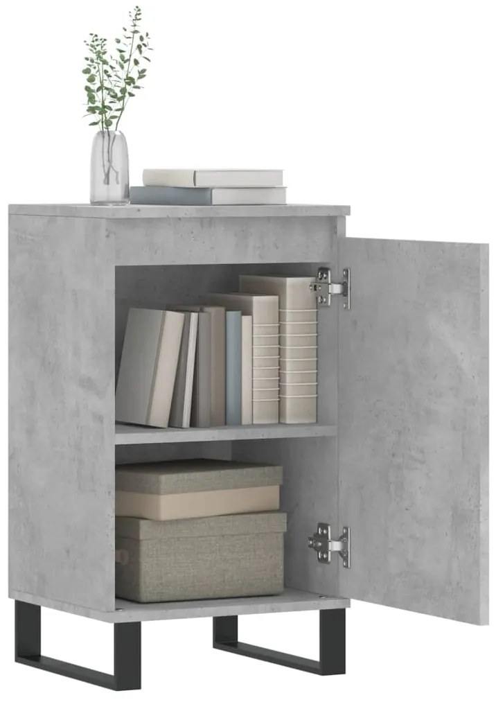 Credenze 2 pz grigio cemento 40x35x70 cm in legno multistrato