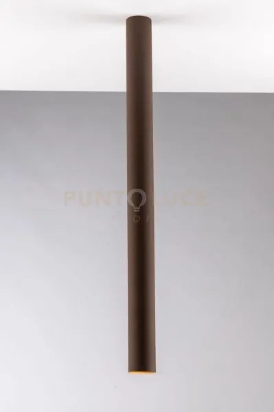 Plafoniera-faretto fluke tonda corten 1 luce attacco gu10 5,5x5,5x75cm