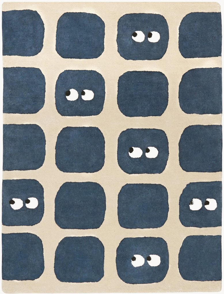 Tappeto per bambini fatto a mano Bidules Navy, varie misure