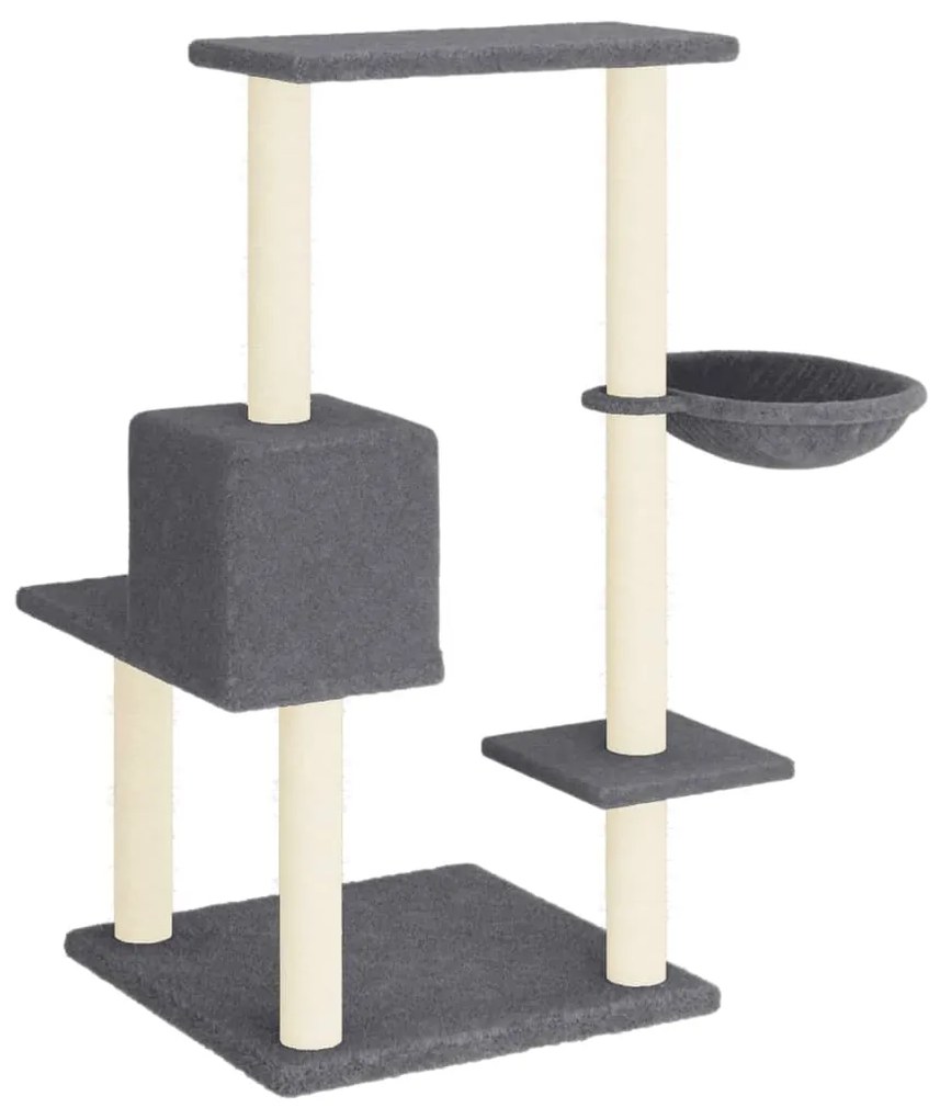 Albero per gatti con tiragraffi in sisal grigio scuro 95 cm