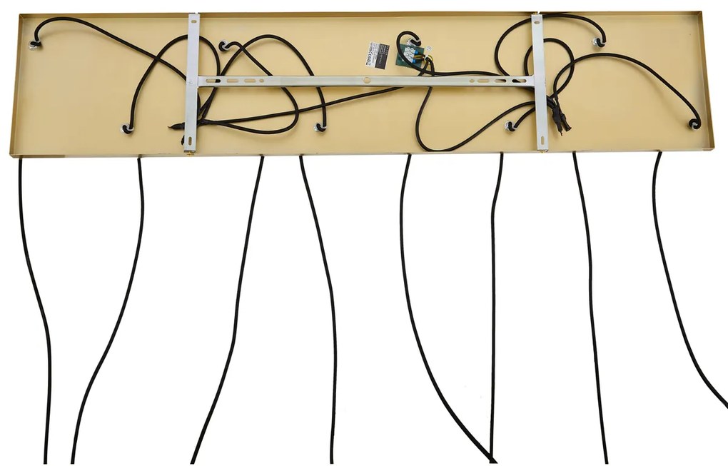 Lampada a sospensione Art Déco oro con vetro arcobaleno 8 luci - Sandra